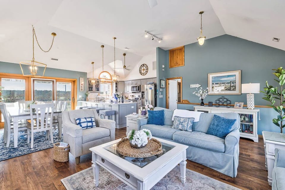 Top-Level Living Room with Deck Access