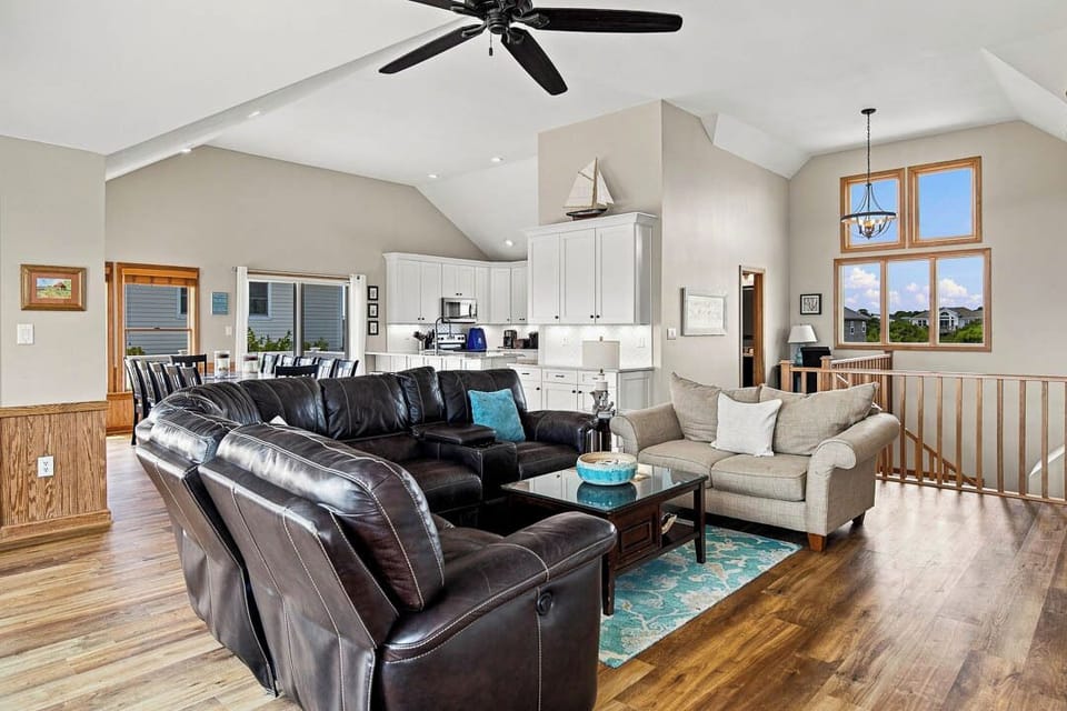 Top-Level Living Room with Deck Access