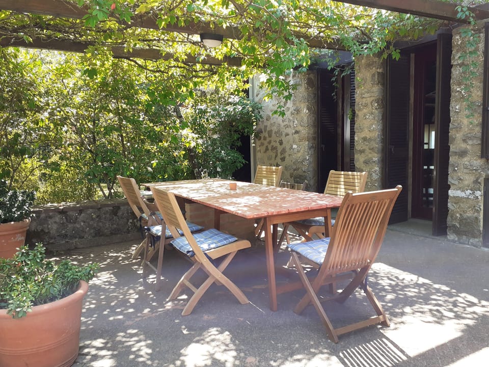 Al fresco table next to Dining room and kitchen