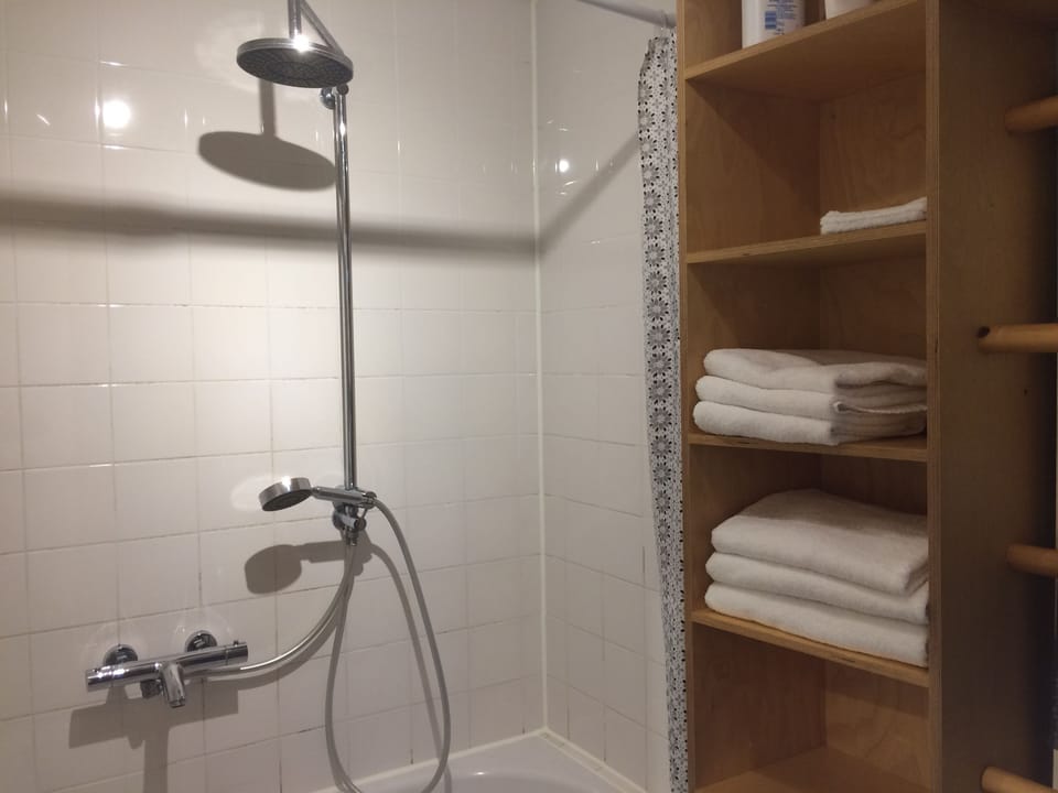 shower, towels provided
