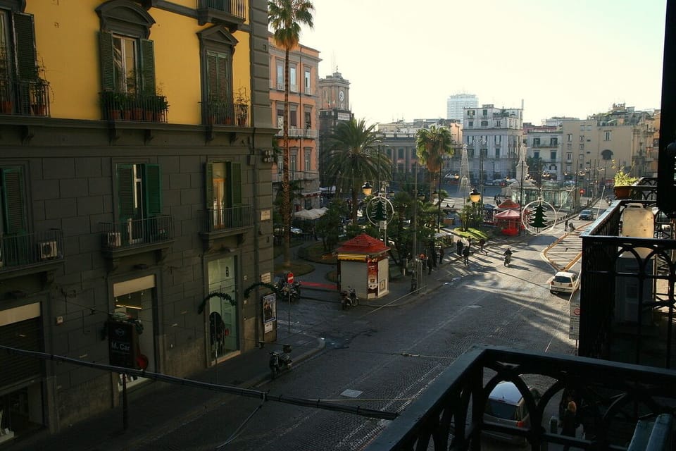 piazza Dante view from the bedroom balcony 