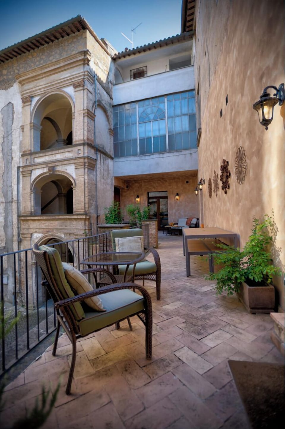 Outdoor furniture for additional seating and outdoor table for 6-8.