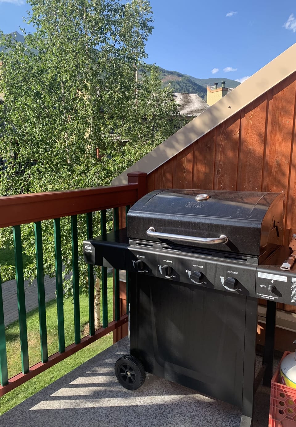 A new bbq in 2020.   Conveniently located on our main floor deck. 