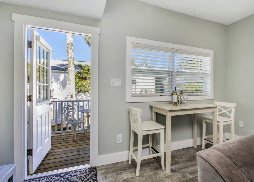 Exit onto your private deck landing which overlooks the landscaped courtyard.