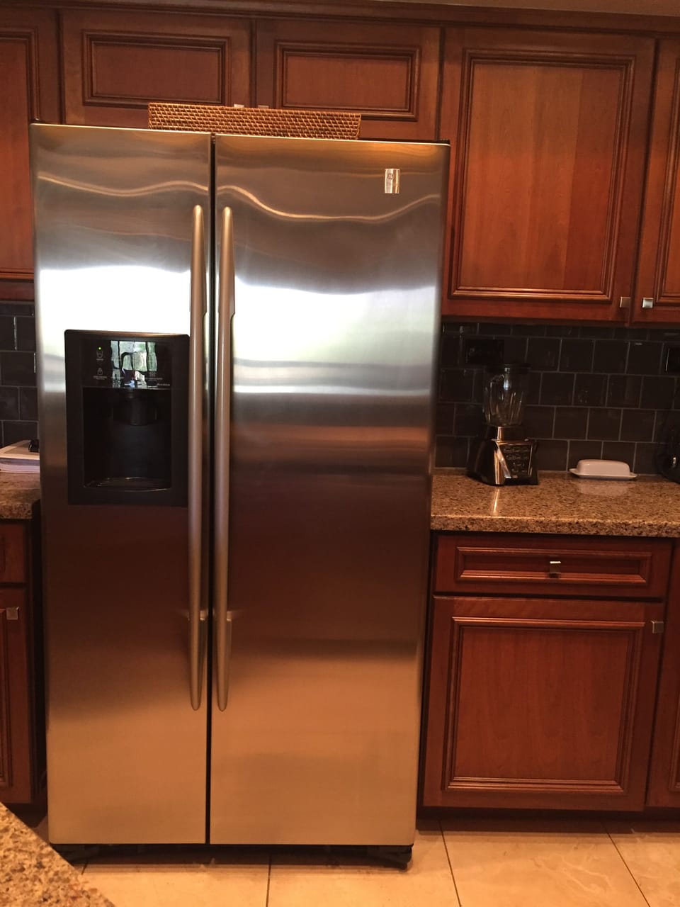 Fridge with Water and Ice