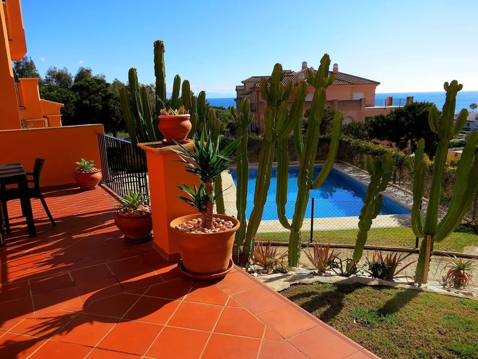 Fantastic views and access to the swimming pool directly from the terrrace