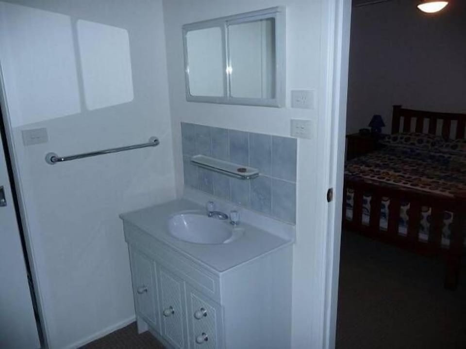 Main bedroom has queen bed, ensuite bathroom and shower