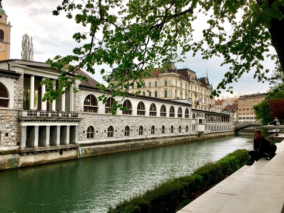 Ljubljanica river few steps away only