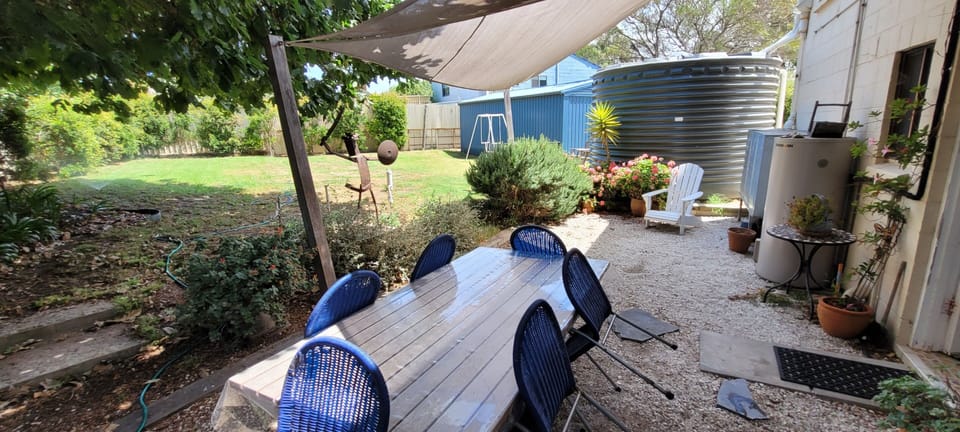 Big backyard for outdoor entertaining and pooch of course. Barbecue and fire pit