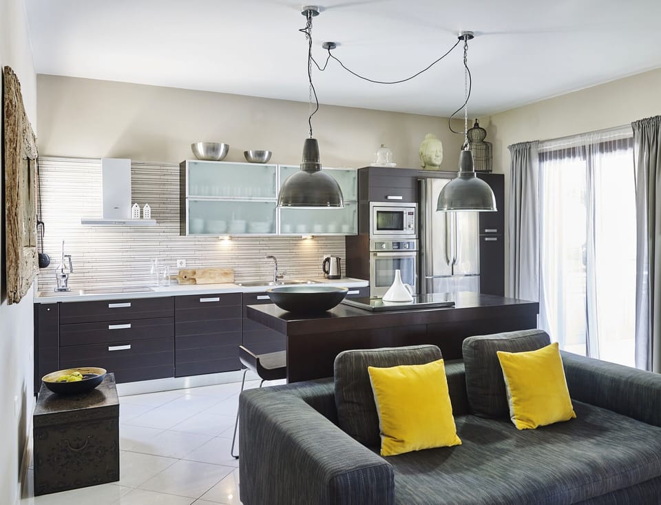Open plan living & dining which is a social space.