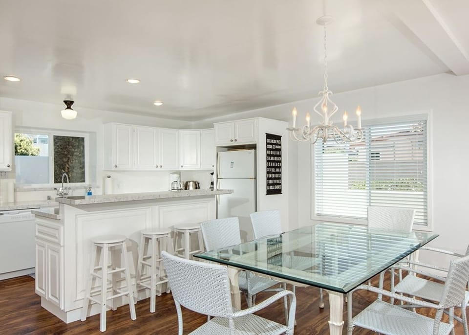 Upstairs kitchen and dining area