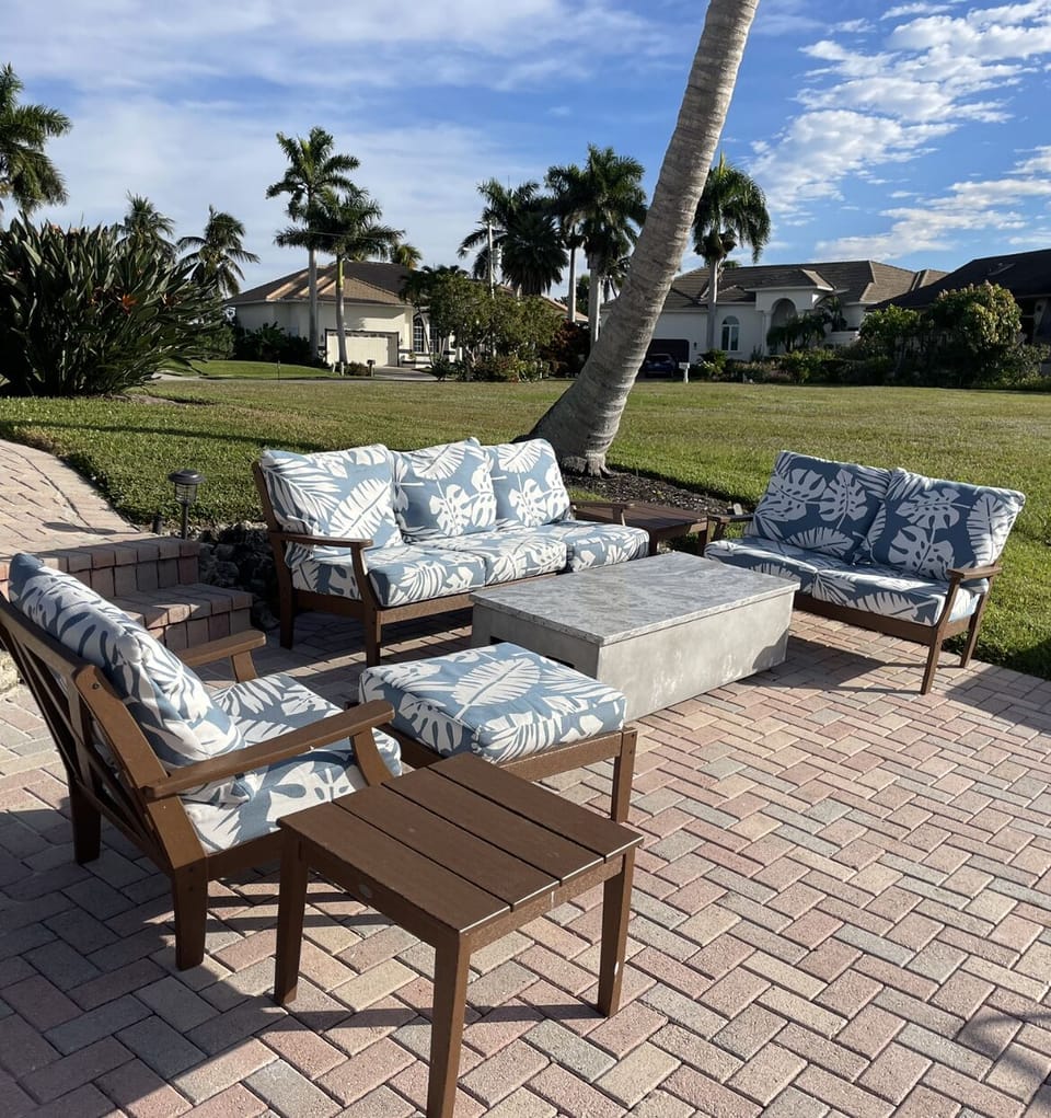 New Dockside furniture and table makes a great space to relax or entertain.