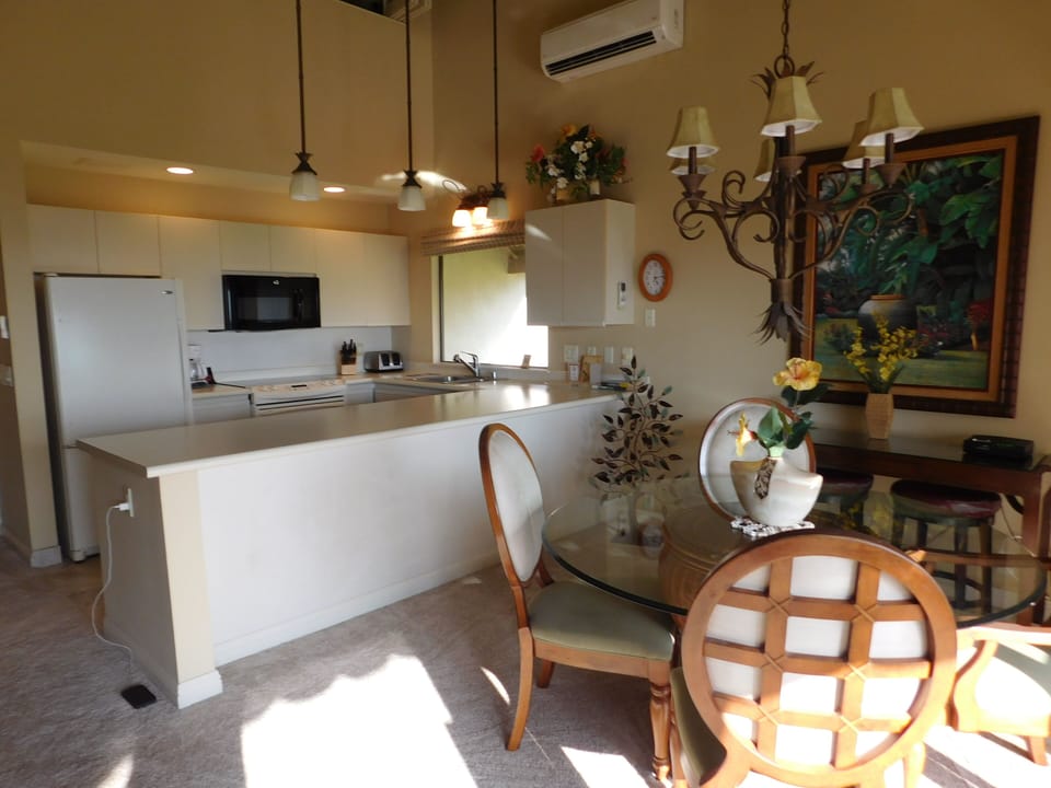 Fully equipped Kitchen with a view of the Ocean