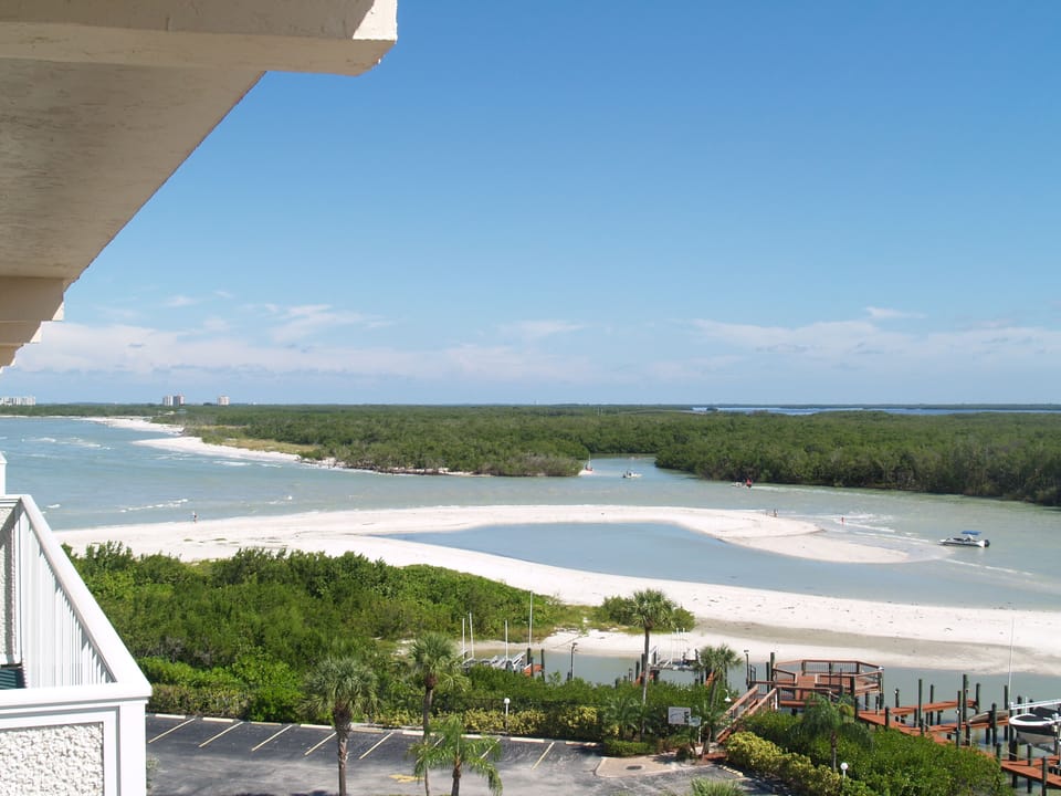 The view from both bedroom balconies looking north towards Ft. Myers.