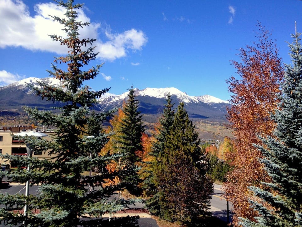 Fall foliage and mountain views from upper level
