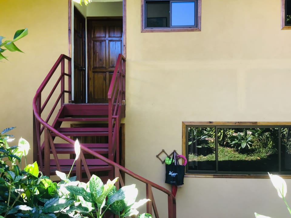 2 level house connect with steps.