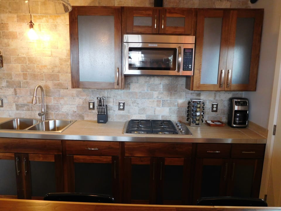 Kitchen from the living area