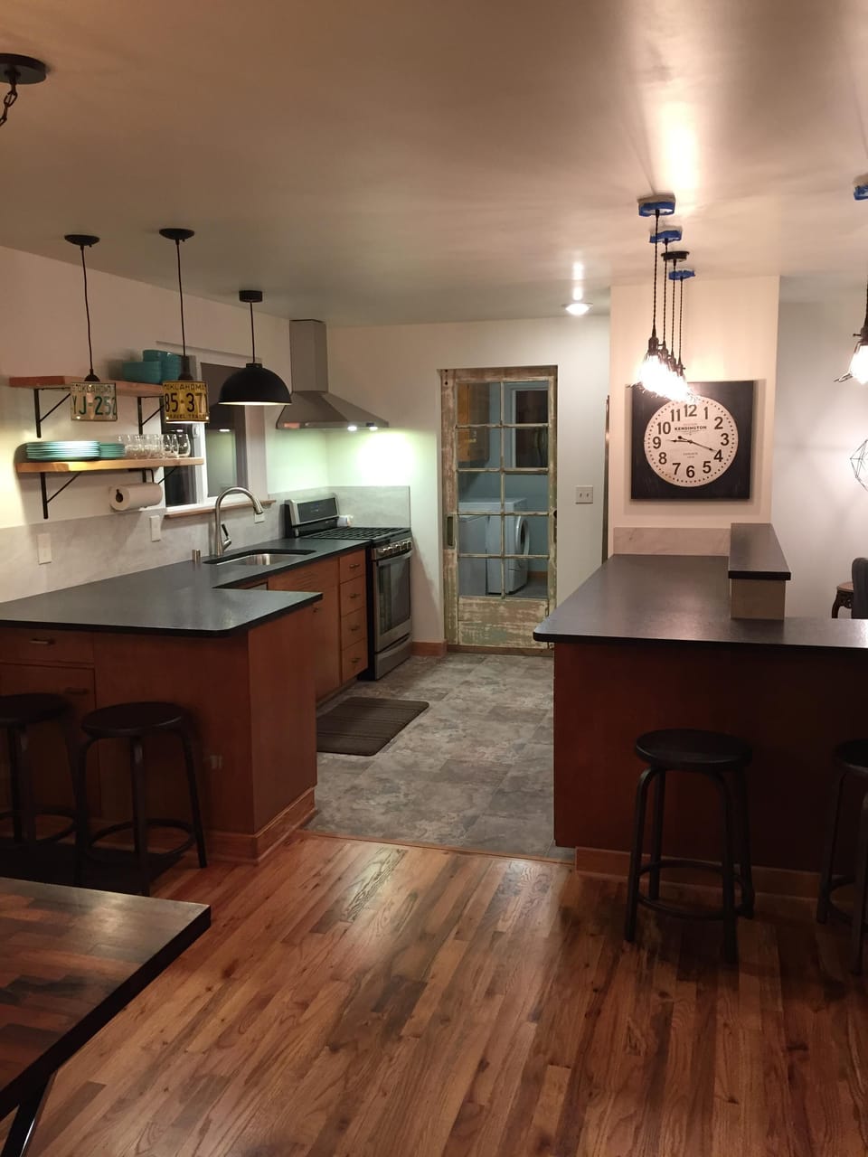 Kitchen Area- Laundry area thru Paned Glass Door 