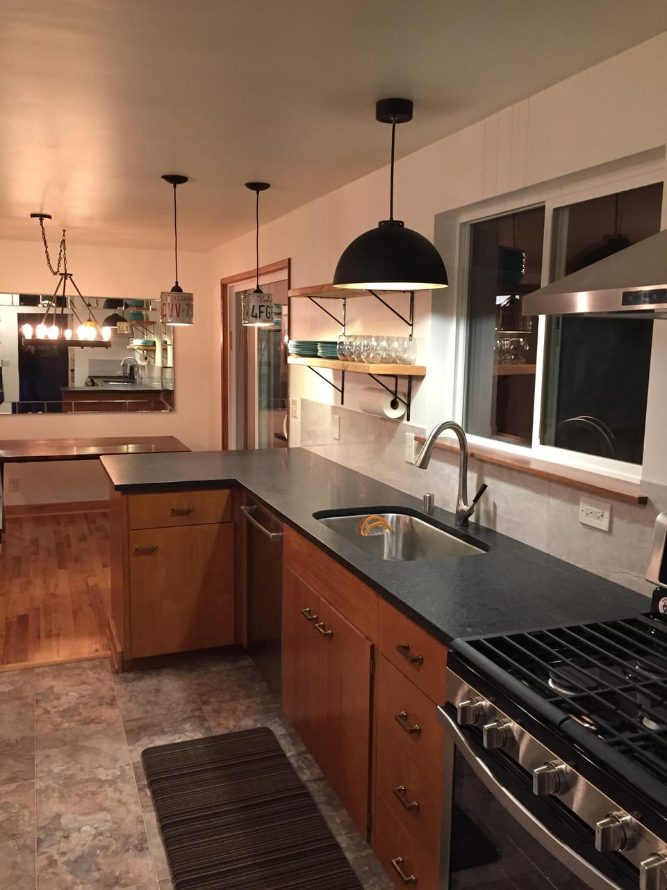 Leathered Granite in Kitchen.