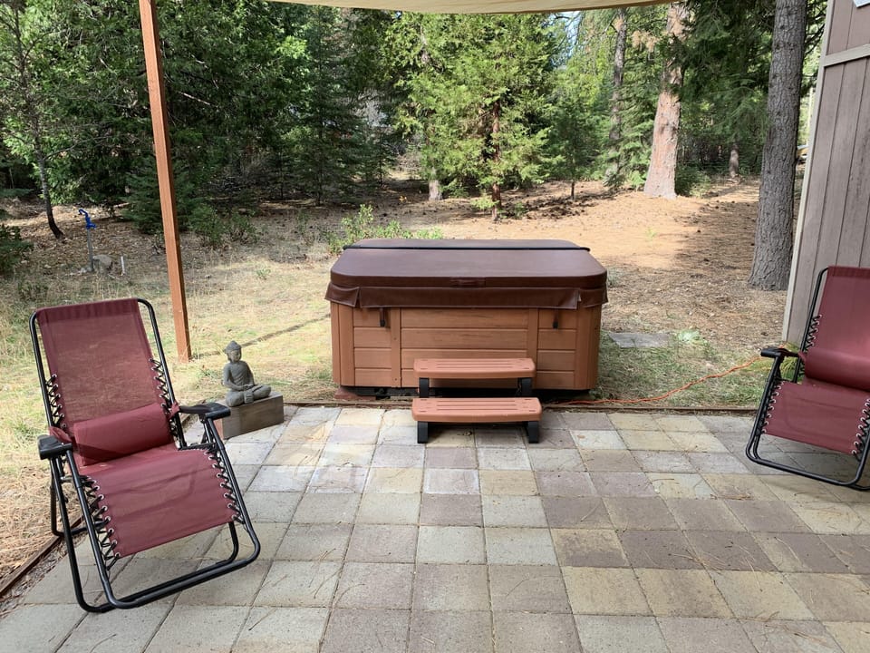 Back patio and Hot Springs Hot Tub