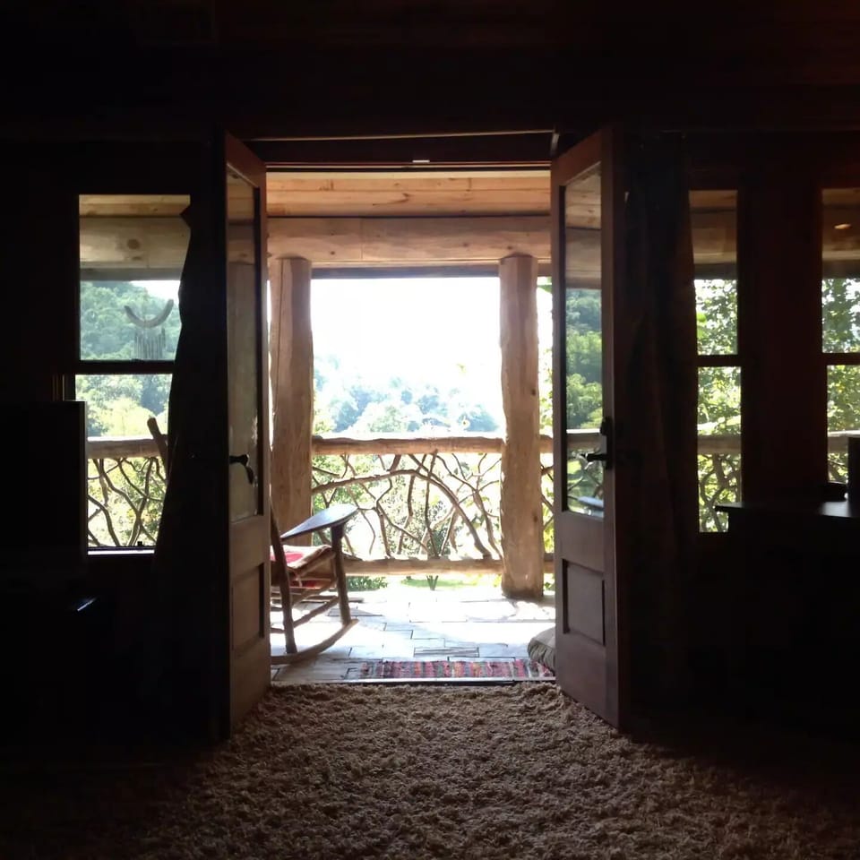 Veranda view from master King bed .