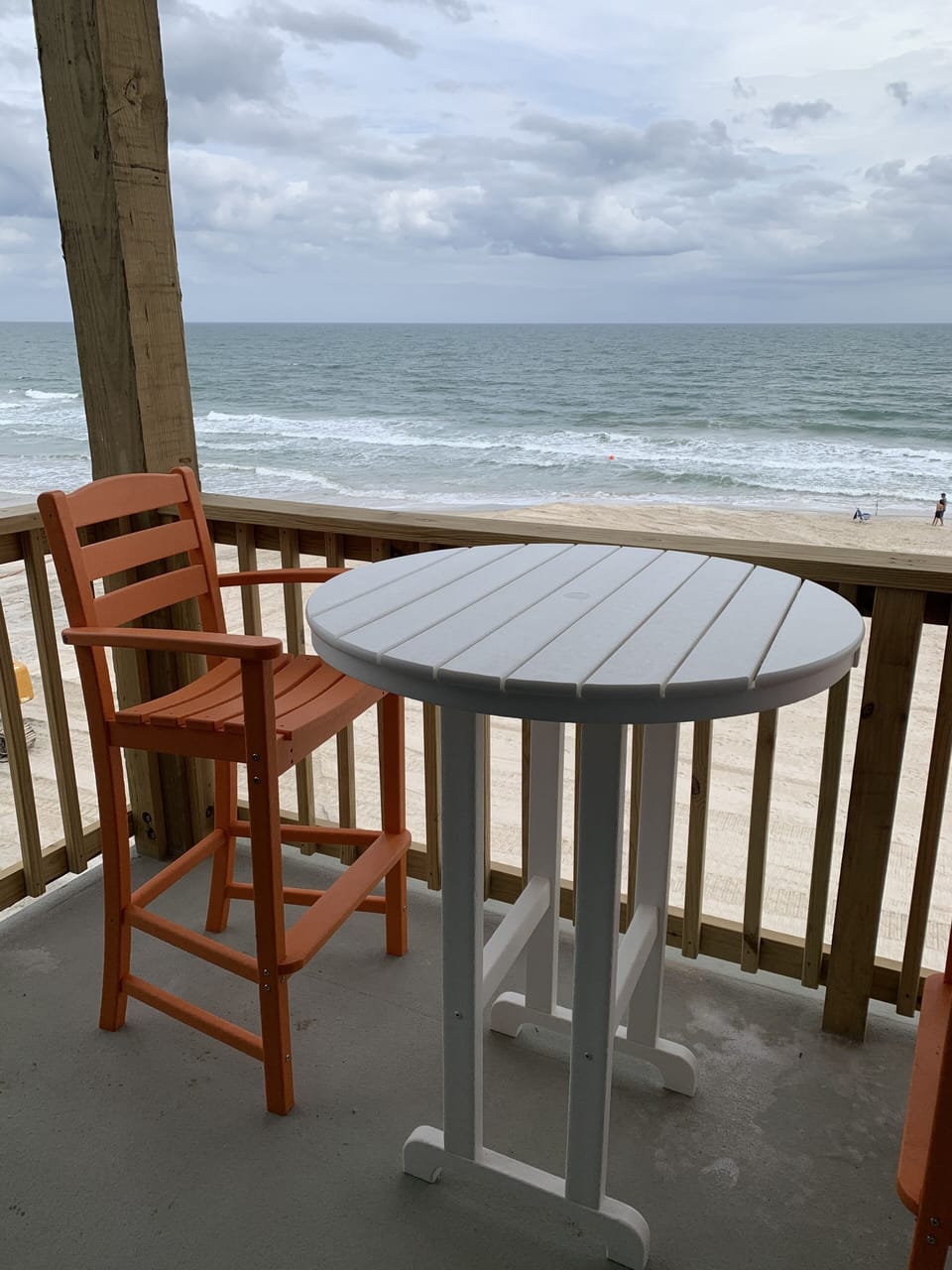 New Polywood patio furniture - easily see over railing