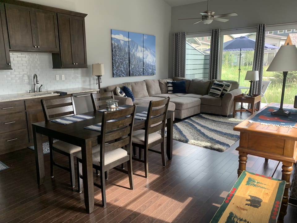Living, dining and kitchen