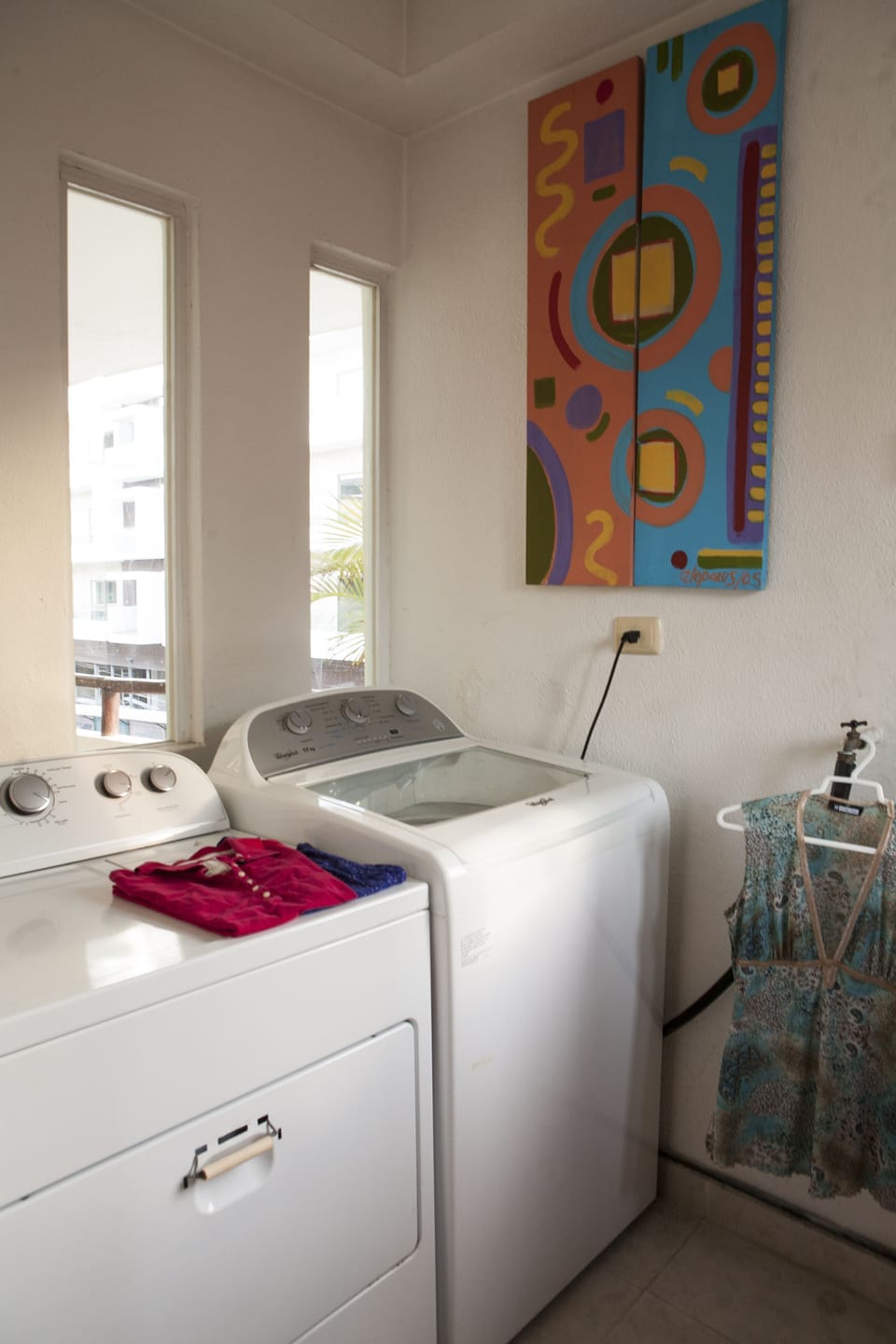 Full size washer and dryer for your private use