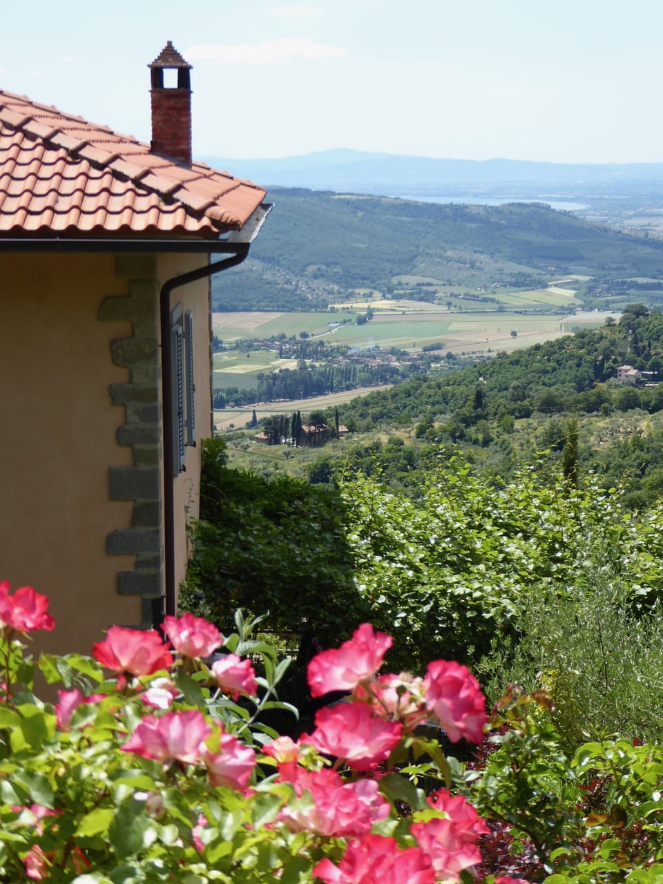 House with Lake Trasimeno in the distance.