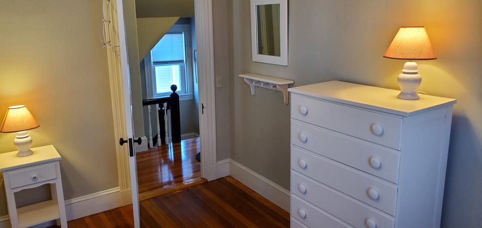 Plenty of drawer space in front corner bedroom