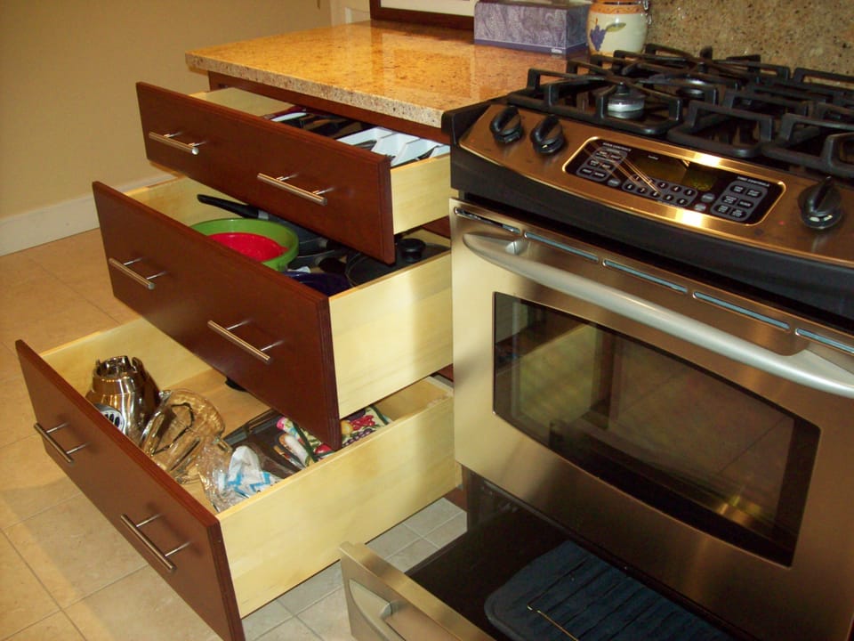 Pots, pans and small appliances for when you wish to eat 'in'.