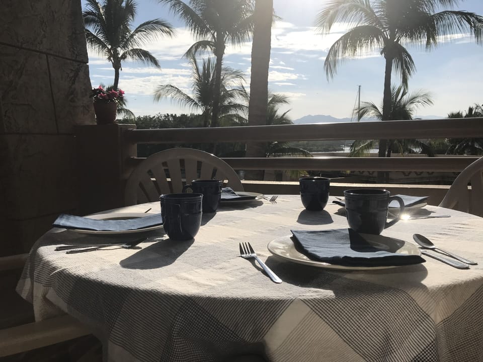 Enjoy your breakfast, lunch or dinner on the large private balcony