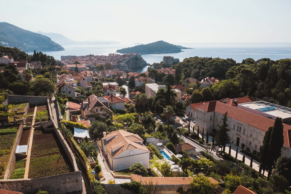 View of Dubrovnik Old Town & Sea & Islands.