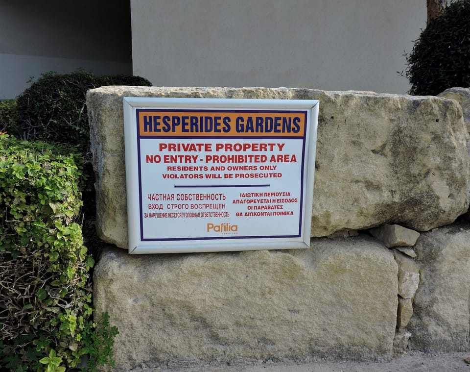 Apartment block sign