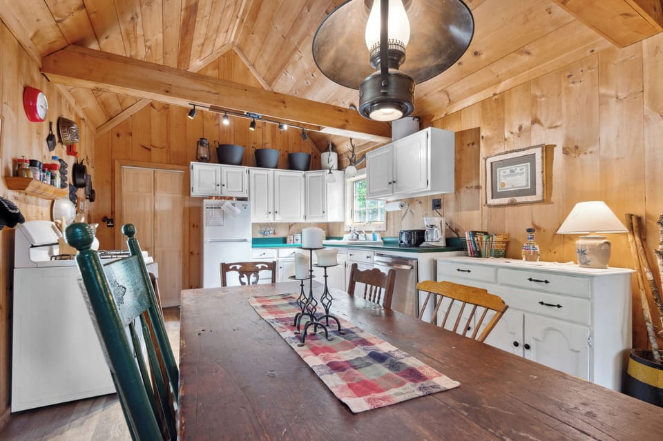 Dining area with view of kitchen
