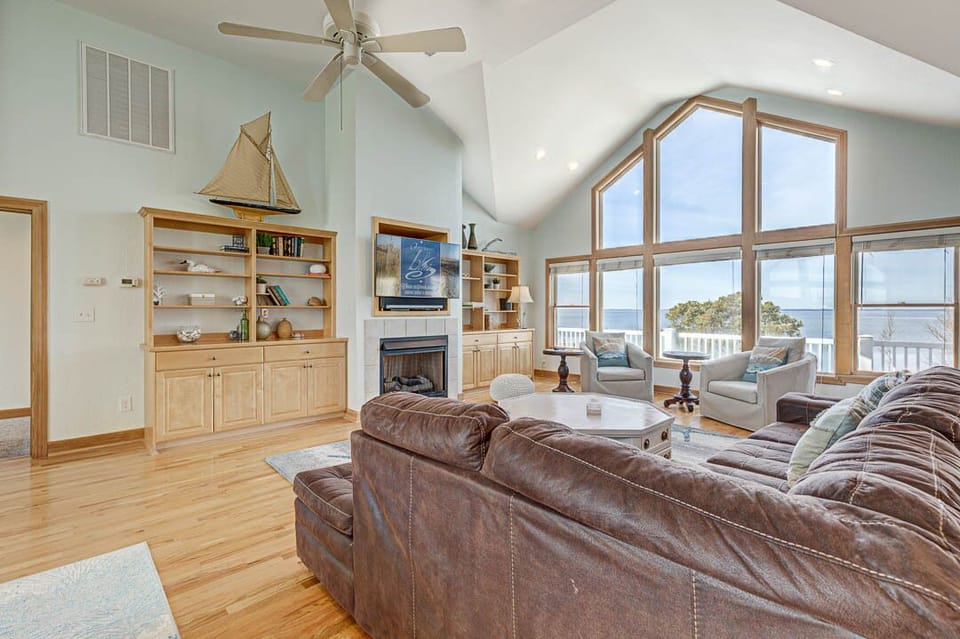 Top-Level Living Room with Deck Access