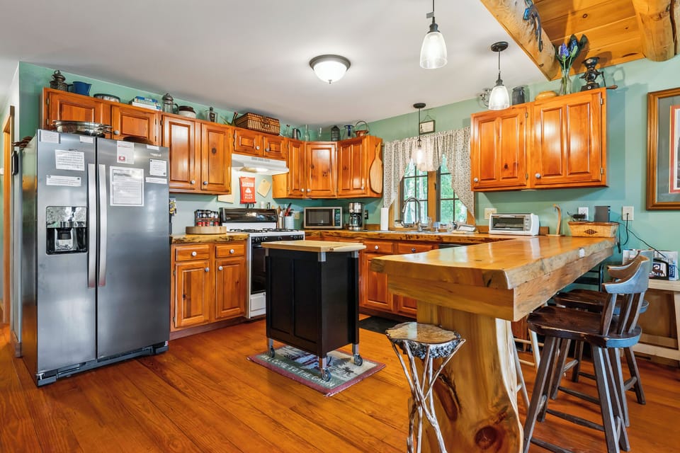 Enjoy the convenience of a full kitchen during your getaway