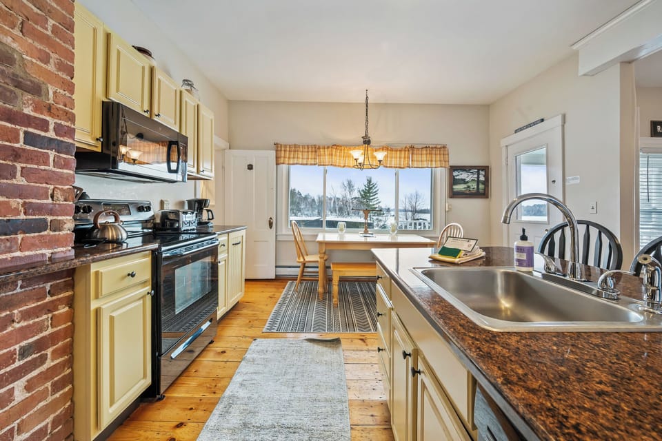 Kitchen with views of Rangeley Lake