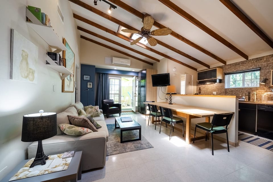 Living space with sleeper sofa
