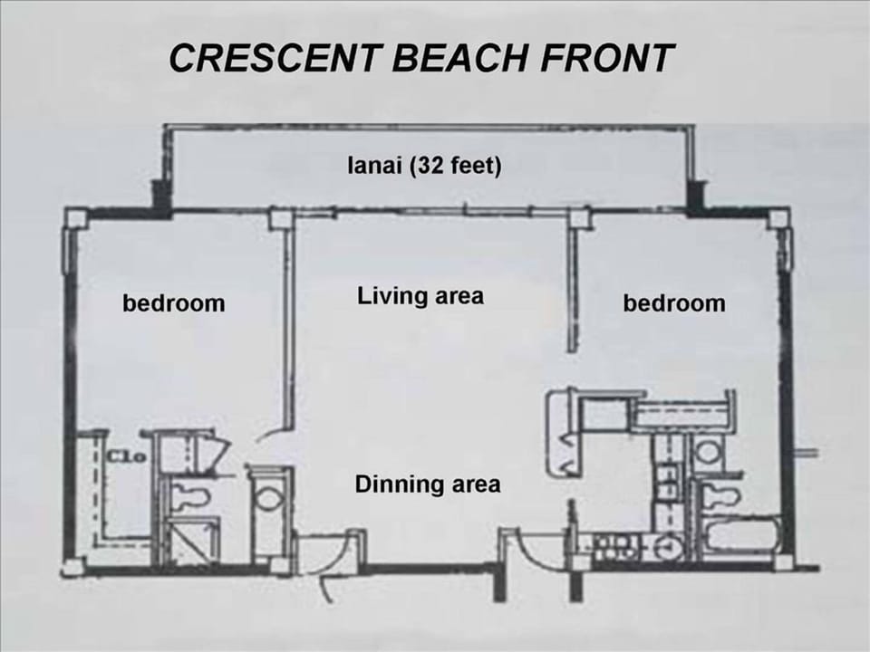 Bedrooms and bathrooms are separate for privacy and have full view of the Gulf