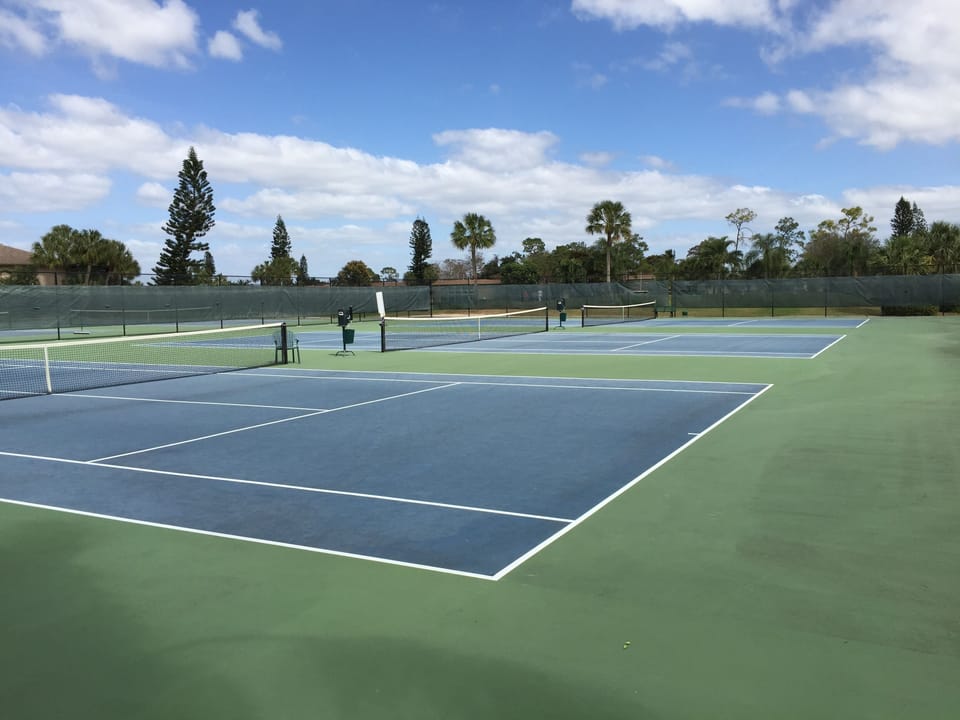 12 courts- Choose your fav surface from clay to hard surface 
