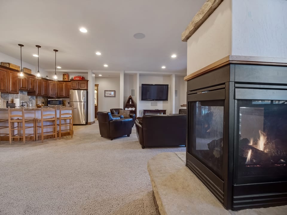 Lower level home theatre and game room 