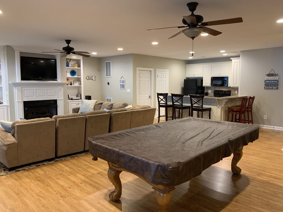 Lower level living area - game room