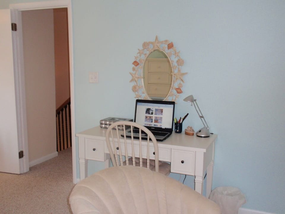 The desk/vanity in the master bedroom.  The entire house is wired for Wi-Fi.