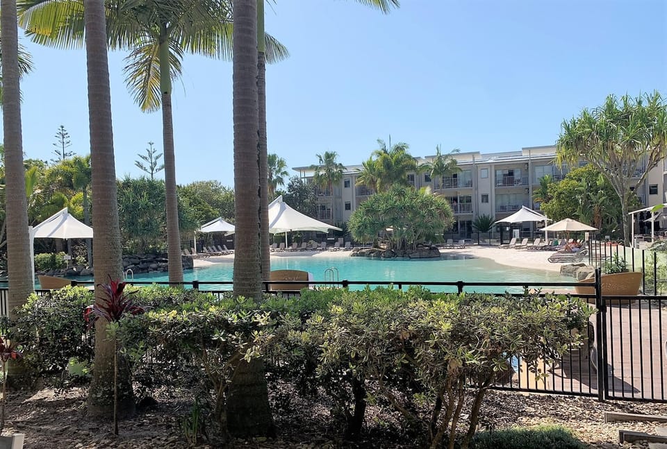 View lagoon pool from the patio