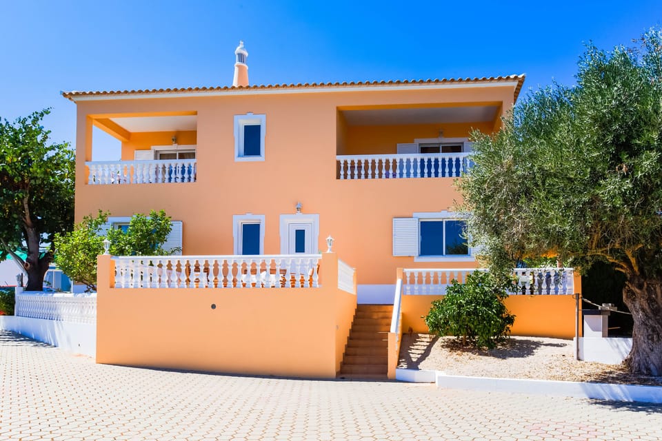 Front entrance to the villa taken from the drive and car park
