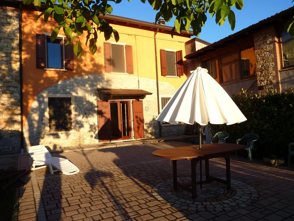 Front of house from Terrazzo  as the sun sets.