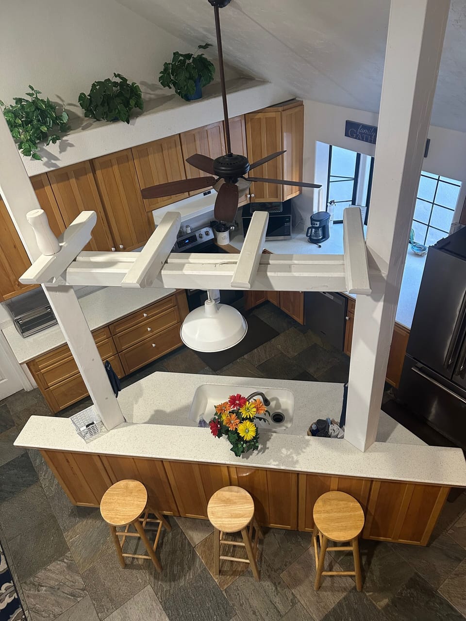 Aerial view of kitchen