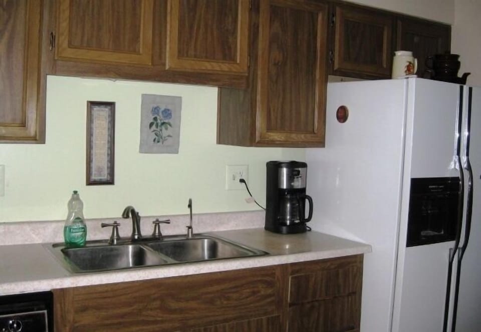 Fridge includes icemaker and water in door.