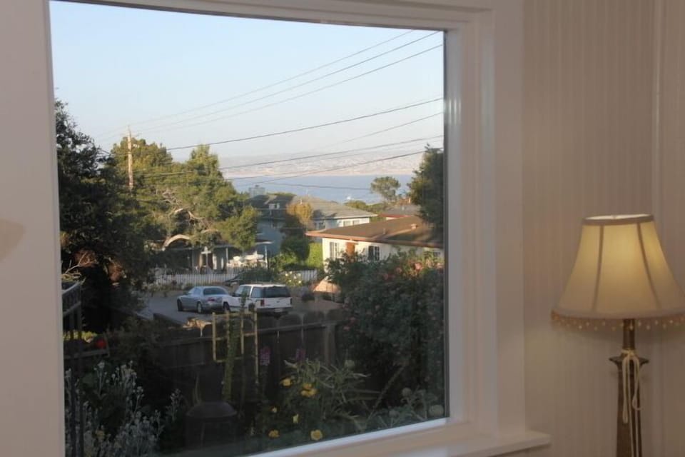 Peek of Monterey Bay from living room/sunroom
